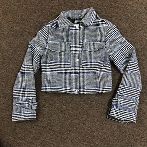 Cropped Plaid Jacket